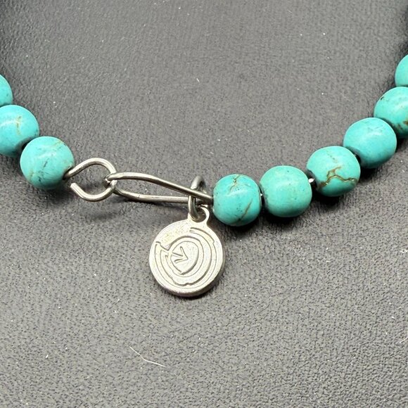 Love This Life Blue Beaded Bangle Bracelet Boho Minimalist Bohemian Silver Tone - Picture 2 of 5